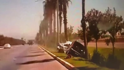 Polis memurlarının yaralandığı feci kazanın görüntüleri ortaya çıktı
