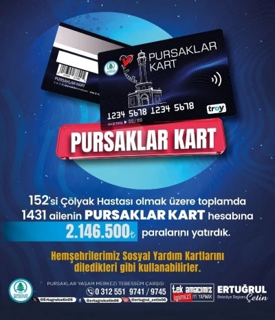 Pursaklar Belediyesi’nden ihtiyaç sahiplerine destek ödemesi
