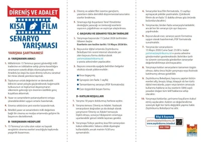 "Direniş ve Adalet" temalı Kısa Film Senaryo Yarışması&rsquo;na başvurular 15 Mayıs&rsquo;ta sona eriyor
