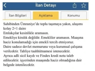 &quot;Emekliye kiralık değildir&quot; başlıklı ilan veren emlak şirketine idari para cezası uygulandı

