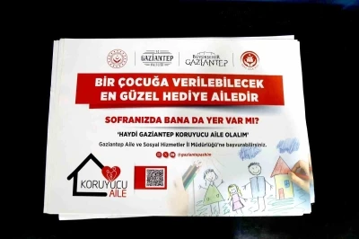 "Haydi Gaziantep Koruyucu Aile Olalım" ve "Sofranda Bana da Yer Var mı" temalı yemek altlıkları tanıtıldı
