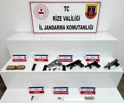 Rize&rsquo;de ruhsatsız silah ve uyuşturucu operasyonu
