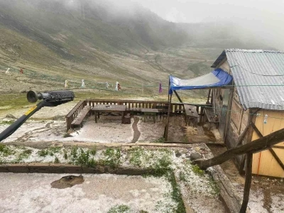 Rize’de yaylarda dolu yağışı
