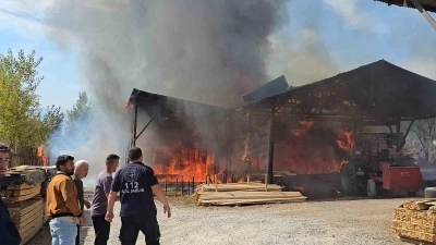 Safranbolu’da kereste fabrikasında yangın
