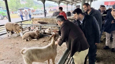 Şahin ve &Ccedil;etinkaya&rsquo;dan Kurban satış alanına ziyaret
