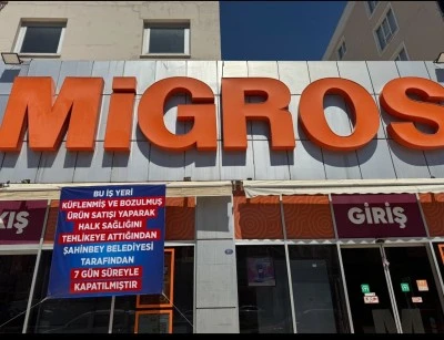 Şahinbey Belediyesi'nden Binevler Migros Şubesine 7 G&uuml;nl&uuml;k Kapatma Cezası