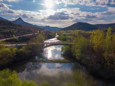 Sakarya Nehri&rsquo;nin eşsiz manzarası havadan g&ouml;r&uuml;nt&uuml;lendi
