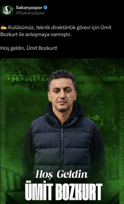 Sakaryaspor, &Uuml;mit Bozkurt ile anlaştı
