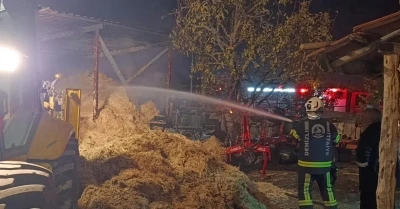 Samanlık yangını korkuya neden oldu
