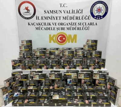 Samsun’da 41 bin 400 adet makaron ele geçirildi
