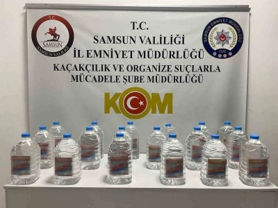 Samsun’da 90 litre etil alkol ele geçirildi
