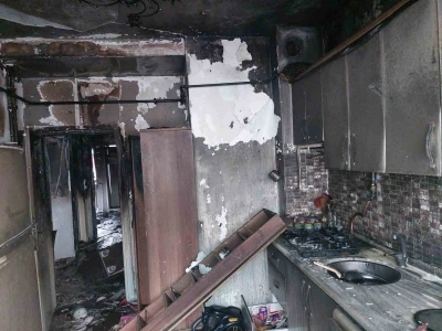 Samsun&rsquo;da apartman dairesi k&uuml;le d&ouml;nd&uuml;
