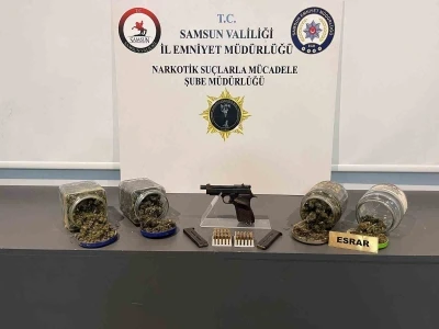 Samsun&rsquo;da bir kişi uyuşturucu ve silahla yakalandı
