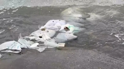 Samsun&rsquo;da denizde &ccedil;uvallar i&ccedil;inde inşaat malzemesi bulundu
