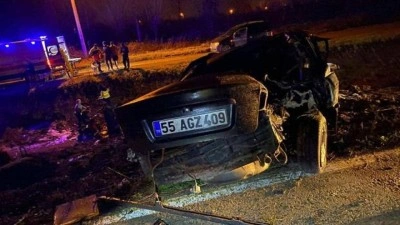 Samsun'da devrilen otomobilin s&uuml;r&uuml;c&uuml;s&uuml;nden acı haber