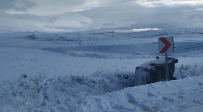 Sarıkamış&rsquo;ta otomobil takla attı: 1 yaralı
