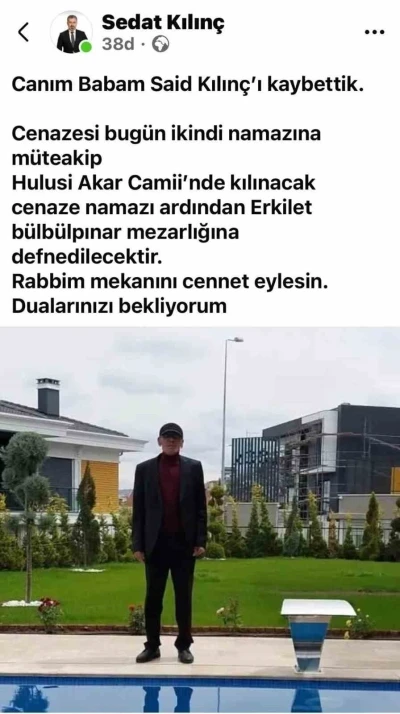 Sedat Kılın&ccedil;&rsquo;ın acı g&uuml;n&uuml;
