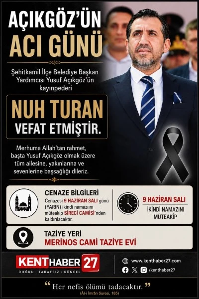 Şehitkamil Belediye Başkan Yardımcısı Yusuf A&ccedil;ıkg&ouml;z&rsquo;&uuml;n Acı G&uuml;n&uuml;