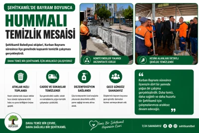Şehitkamil&rsquo;de Bayram Boyunca Yoğun Temizlik Mesaisi