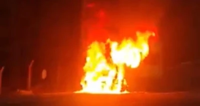 Seyir halindeki iş&ccedil;i servisi alev topuna d&ouml;nd&uuml;
