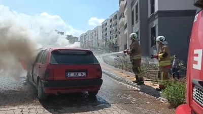 Seyir halindeki Tofaş alev alev yandı
