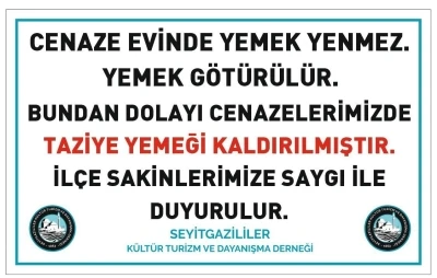 Seyitgazi’de taziye yemeği kaldırıldı
