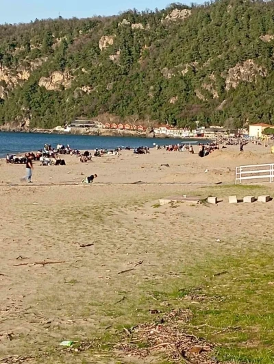 Sıcaklığın 28 dereceye &ccedil;ıktığı Bartın&rsquo;da plaj ve parklar doldu
