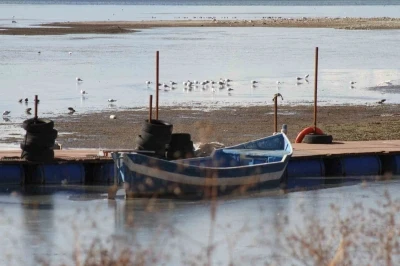 Şiddetli soğuklar Beyşehir G&ouml;l&uuml; kıyılarının buz tutmasına yol a&ccedil;tı
