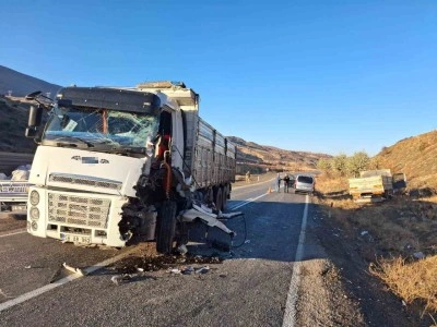 Siirt’te iki kamyon kafa kafaya çarpıştı: 1 yaralı