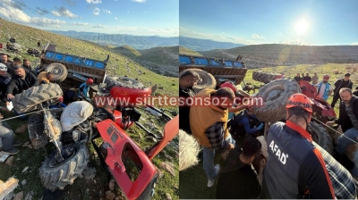 Siirt&rsquo;te Trakt&ouml;r Devrildi: 2 Kişi Hayatını Kaybetti, 1 Ağır Yaralı
