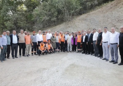 Simav-Harmancık kara yolunda yürütülen çalışmalar yerinde incelendi
