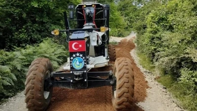 Sinop kırsalında yol &ccedil;alışmaları
