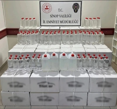 Sinop&rsquo;ta 1080 litre etil alkol ele ge&ccedil;irildi: 1 g&ouml;zaltı
