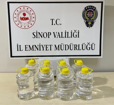 Sinop&rsquo;ta 20 litre etil alkol ele ge&ccedil;irildi
