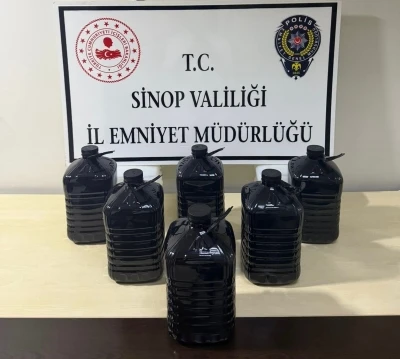 Sinop’ta 30 litre etil alkol ele geçirildi
