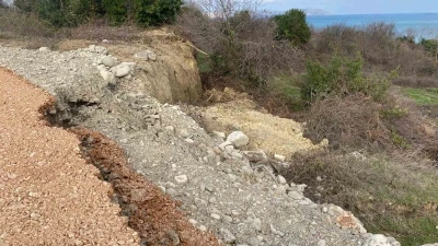 Sinop&rsquo;ta heyelan sonrası evlerine su ulaşmayan vatandaşlardan tepki
