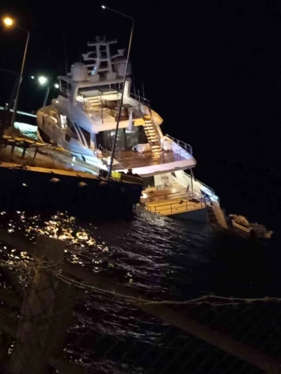 Sinop&rsquo;ta l&uuml;ks yat su alarak yan yattı: 6 m&uuml;rettebat kurtarıldı

