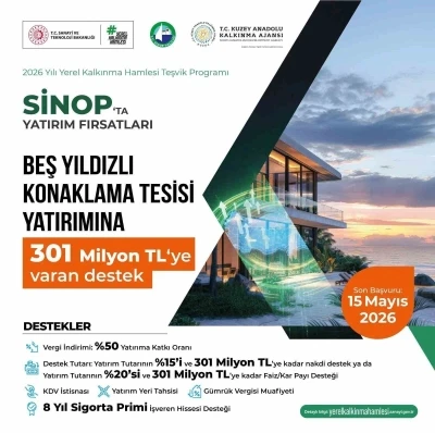 Sinop&rsquo;ta turizm yatırımlarına dev destek
