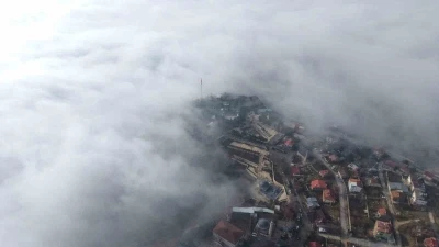 Sis perdesi altındaki Elazığ drone ile g&ouml;r&uuml;nt&uuml;lendi
