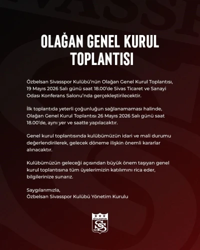 Sivasspor&rsquo;da genel kurul kararı alındı
