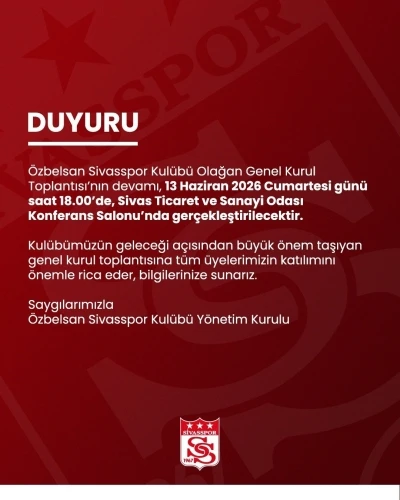 Sivasspor&rsquo;da g&ouml;zler yeniden genel kurula &ccedil;evrildi
