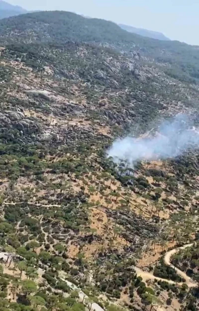 Söke’nin Latmos Dağları Değirmen Boğazı’nda yangın alarmı
