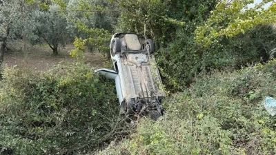 Sollama yaparken zeytinliğe uçtu
