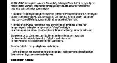 Somaspor’dan maçın hakemlerine tepki
