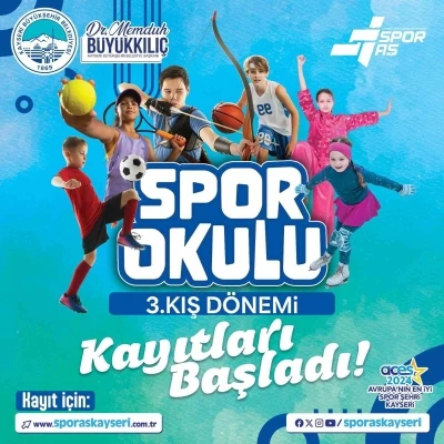 Spor A.Ş.&rsquo;nin 3. kış d&ouml;nemi spor okulu kayıtları başladı
