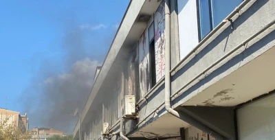 Spor salonunda klima yangını
