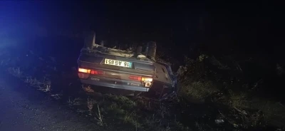 Su kanalına u&ccedil;an otomobilde bulunan bir kişi yaralandı
