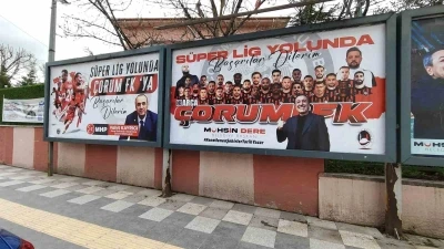 Sungurlu&rsquo;dan &Ccedil;orum FK&rsquo;ye S&uuml;per Lig yolunda pankartlı destek
