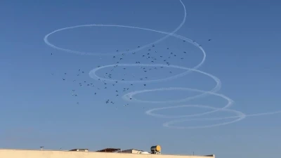 Suriye sınırı semalarında ilgin&ccedil; g&ouml;r&uuml;nt&uuml;
