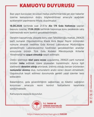 Tahsildaroğlu&rsquo;nun bir parti beyaz peyniri piyasadan toplatıldı
